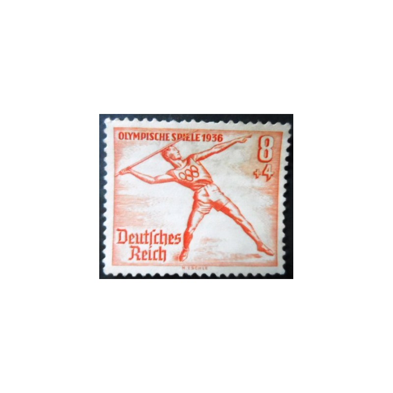 Selo postal da Alemanha Reich de 1936 Javelin throw