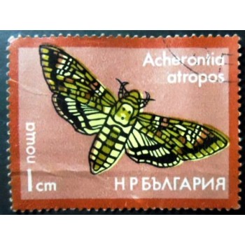 Selo postal da Bulgária de 1975 African death's-head hawkmoth