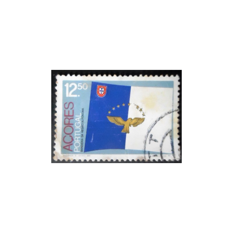 Selo postal de Açores de 1983 Azores Flag