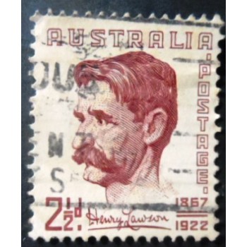 Selo postal da Austrália de 1949 Henry Archibald Hertzberg Lawson