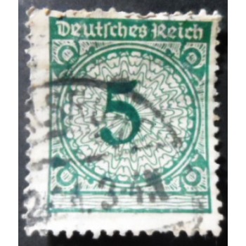 Imagem similar à do selo postal da Alemanha Reich de 1923 Rentenmark 5 U