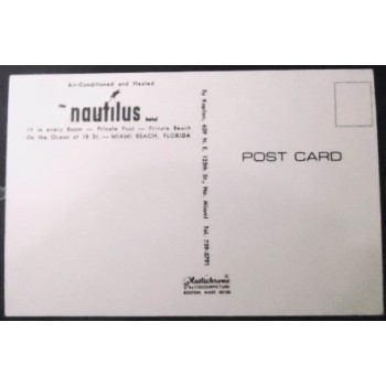 Cartão postal dos Estados Unidos Nautilus Hotel - verso