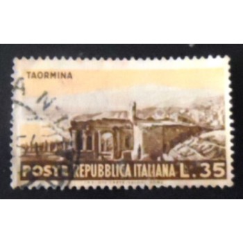 Selo postal da Itália de 1953 Taormina