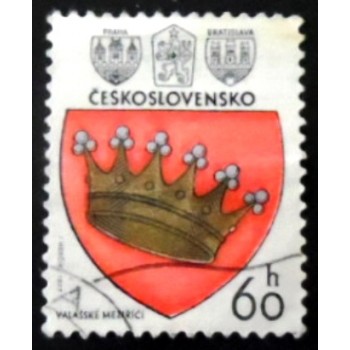Selo postal da Tchecoslováquia de 1977 Valašské Meziříčí