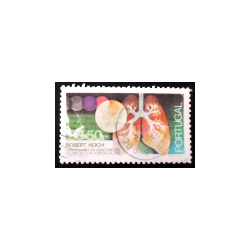 Selo postal de Portugal de 1982 Discovery of tuberculose-bacil