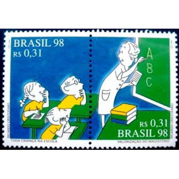 Se-tenant do Brasil de 1998 Criança e Magistério