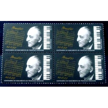 Quadra de selos postais do Brasil de 1997 Francisco Mignone  M