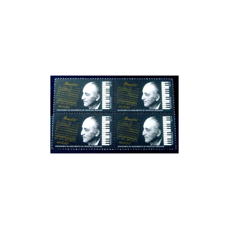 Quadra de selos postais do Brasil de 1997 Francisco Mignone  M