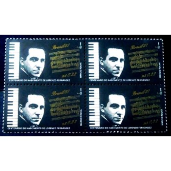 Quadra de selos postais do Brasil de 1997 Lorenzo Fernândez