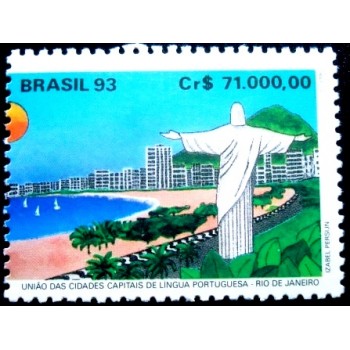 Selo postal do Brasil de 1993 Cristo Redentor