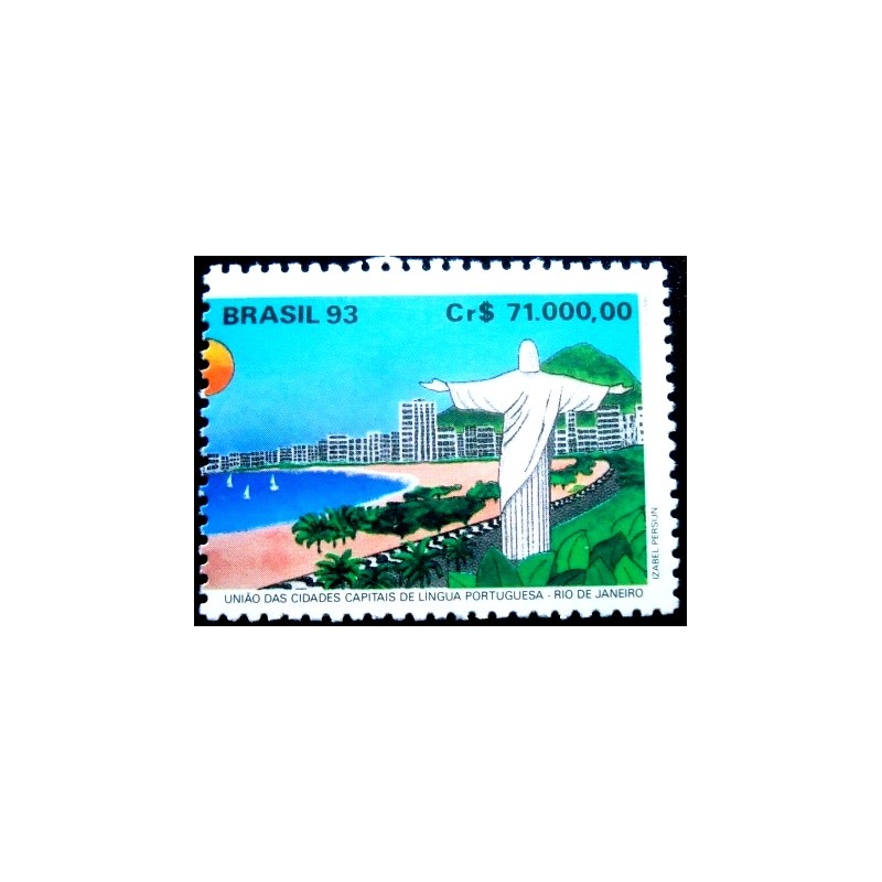 Selo postal do Brasil de 1993 Cristo Redentor