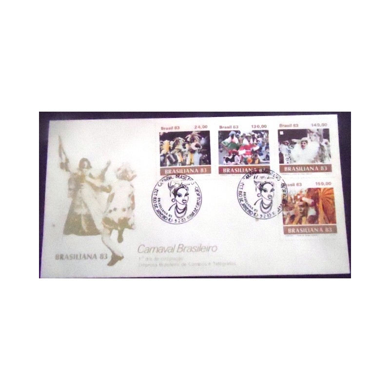 Envelope FDC Oficial nº 277 de 1983 Carnaval Brasileiro 7462