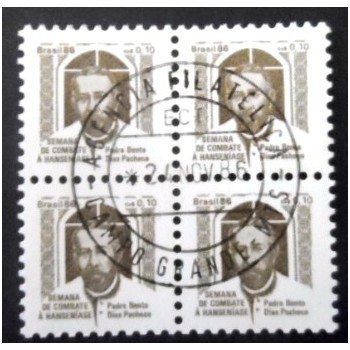Quadra de selos postais do Brasil de 1986 Padre Bento H 23