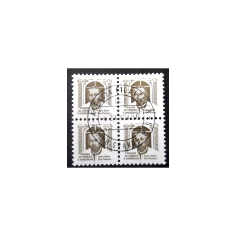 Quadra de selos postais do Brasil de 1986 Padre Bento H 23