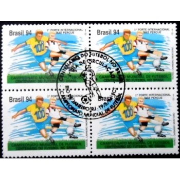 Quadra de selos postais do Brasil de 1994 Centenário do Futebol MCC