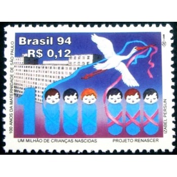 Selo postal do Brasil de 1994 Maternidade São Paulo M
