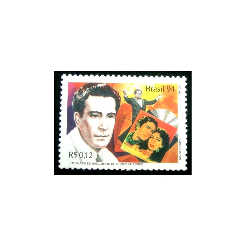 Selo postal do Brasil de 1994 - Vicente Celestino M