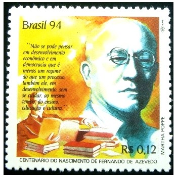 Selo postal do Brasil de 1994 Fernando de Azevedo M