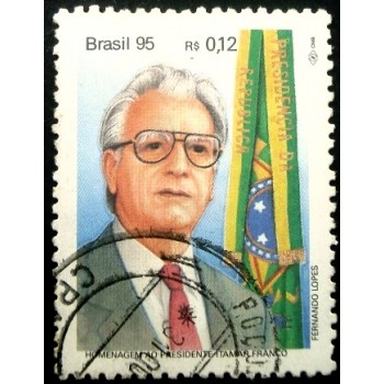 Selo postal do Brasil de 1995 Itamar Franco U