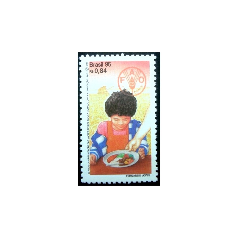 Selo postal do Brasil de 1995 FAO