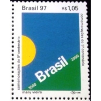 Selo postal do Brasil de 1997 5º Centenário Descobrimento