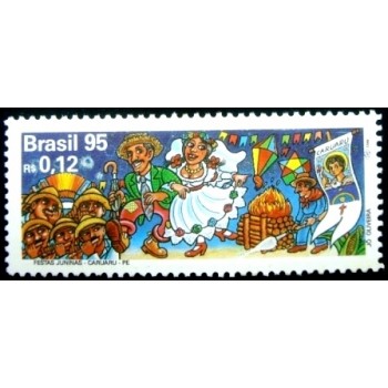 Selo postal do Brasil de 1995 Caruaru M