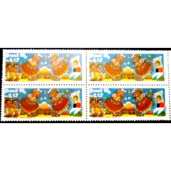 Quadra de selos postais do Brasil de 1995 Campina Grande M