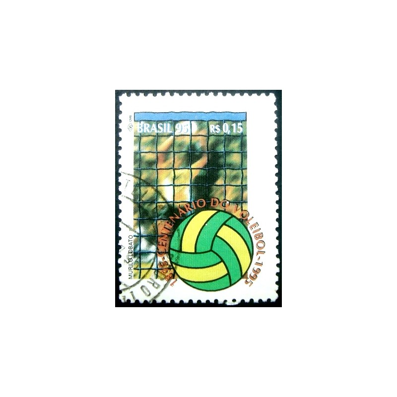 Imagem similar à do selo postal do Brasil de 1995 Voleibol U