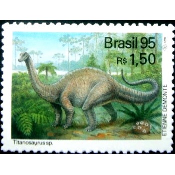 Selo postal do Brasil de 1995 Titanossaurus sp M