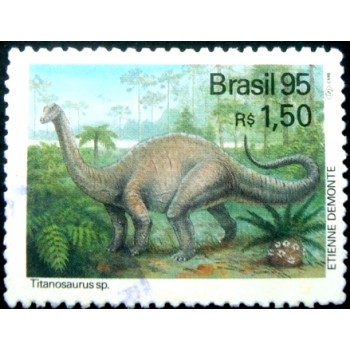 Imagem similar à do selo postal do Brasil de 1995 Titanossaurus sp U