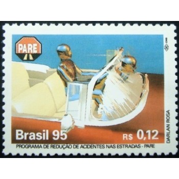 Selo postal do Brasil de 1995 Uso do Cinto M