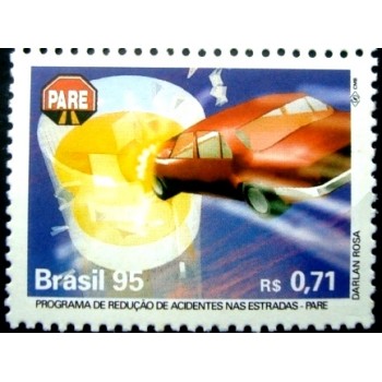 Selo postal do Brasil de 1995 Evitar o Álcool M