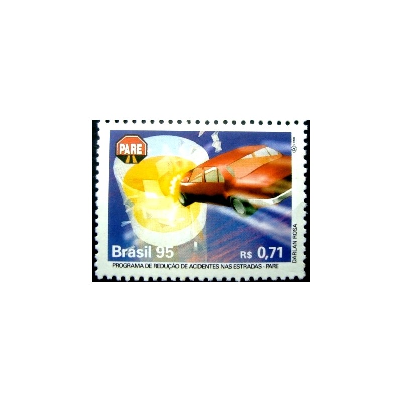 Selo postal do Brasil de 1995 Evitar o Álcool M