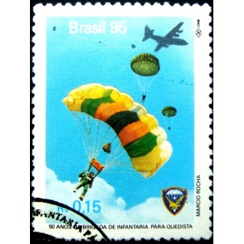 Selo postal do Brasil de 1995 Brigada Paraquedista NCC