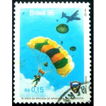 Selo postal do Brasil de 1995 Brigada Paraquedista U