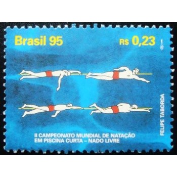 Selo postal do Brasil de 1995 Nado Livre M