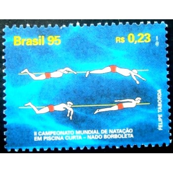 Selo postal do Brasil de 1995 Nado Borboleta M