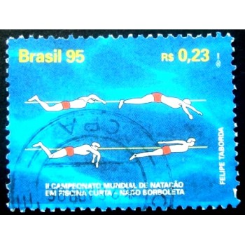 Selo postal do Brasil de 1995 - Nado Borboleta U