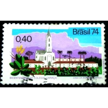 Selo postal do Brasil de 1974 Colégio Caraça U