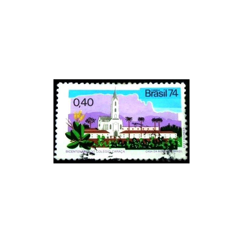 Selo postal do Brasil de 1974 Colégio Caraça U