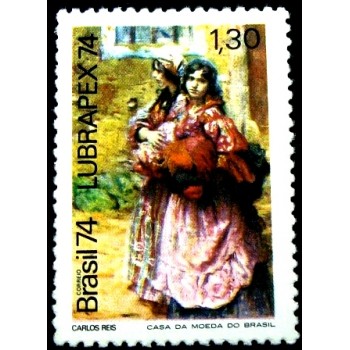 Selo postal do Brasil de 1974 LUBRAPEX - SP M