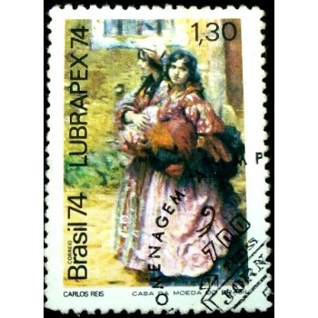 Selo postal do Brasil de 1974 LUBRAPEX 74 NCC