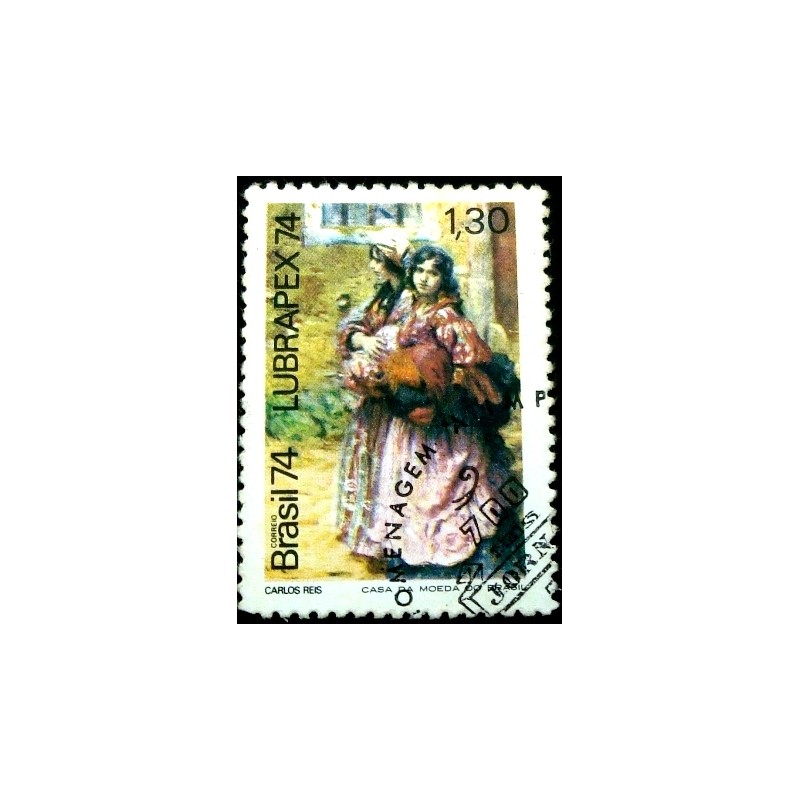 Selo postal do Brasil de 1974 LUBRAPEX 74 NCC