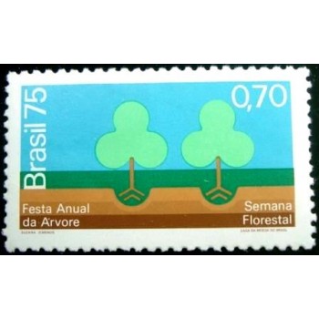 Selo postal do Brasil de 1975 Semana Florestal M