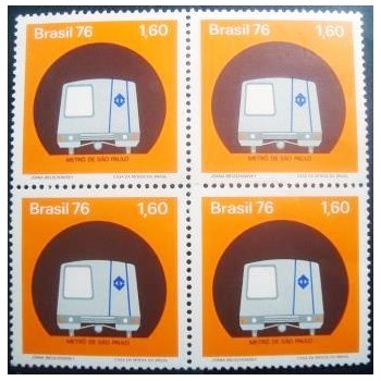Quadra de selos do Brasil de 1976 Metrô SP