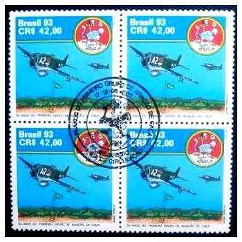 Quadra de selos postais do Brasil de 1993 Aviação de Caça MCC