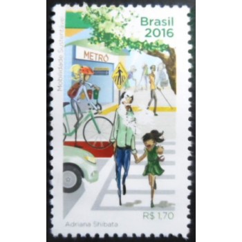 Selo postal do Brasil de 2016 Metrô N