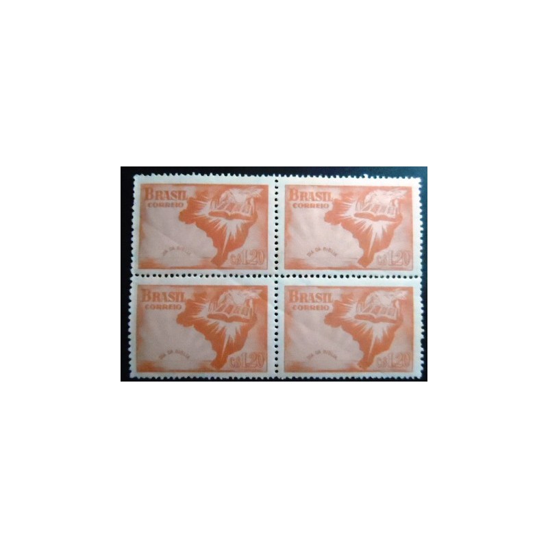 Quadra de selos postais do Brasil de 1951 Dia da Bíblia M