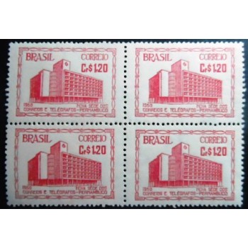 Imagem da Quadra de selos postais do Brasil de 1951 Edifício Correios PE  1,20 M