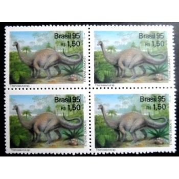 Quadra de selos do Brasil de 1995 Titanosaurus M
